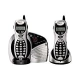 5.8 GHz Cordless Phone With Call Waiting Caller ID, Digital Answering Machine & Dual Handsets, Silver/Black