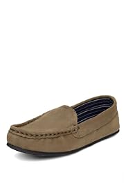 Freshfeet™ Leather Suede Slippers with Silver Technology
