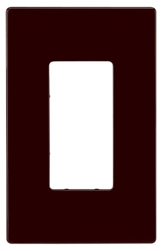 Cooper Wiring Devices PJS26B Mid-Size Polycarbonate 1-Gang Screwless Decorator Wallplate, Brown Color