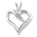 Sterling Silver Diamond Heart Pendant - JewelryWeb