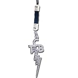 Licensed Silver Elvis Cellphone Charm with Lightning Rod and Taking Care of Business initials with Rhinestones