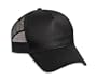 Professional Style Cotton Twill Five Panel Low Profile Pro Style Mesh Back Adjustable Hat Cap - Black