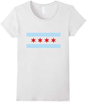 Women's Chicago Tshirt - Chicago Flag Shirt XL White
