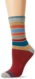 PACT Womens San Francisco Stripe Crew Sock, Red Multi, One Size