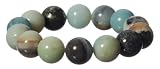 14mm Round Natural Multi-Color Amazonite Beaded Stretch Bracelet