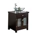 Pegasus PE714108 24-Inch Vessel Vanity with Glass Doors, Dark Red Mahogany