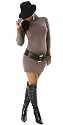 Strick Minikleid, Long Pullover Latte Macchiatto Gr. 34-38