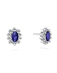 Created Sapphire 14kt White Gold Earrings