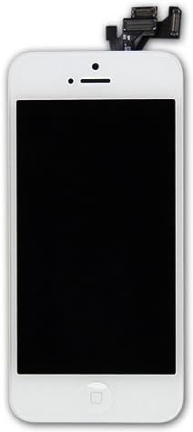iPhone 5 Screen Replacement LCD Digitizer Kit with Spare Parts (Home Button, Camera, Earpiece Speaker, Flex Cable) Pre-Assembled, (White) Madsen Outlet™