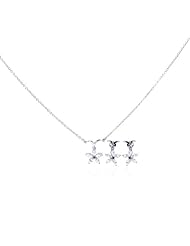 Nickel Free Sterling Silver Pendant & Earring Sets Hanging CZ Flower Set