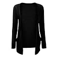 WOMENS LADIES BLACK BOYFRIEND OPEN CARDIGAN