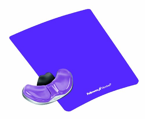 Fellowes Gliding Palm Support with Microban Protection, and Mouse Pad, Gel, Purple (9183401)