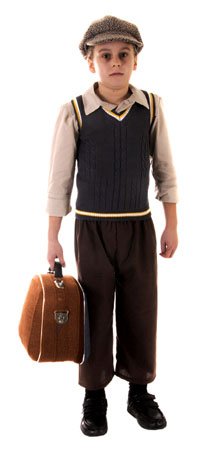 Boys Evacuee War Fancy Dress costume 1940'S Age