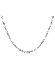 14k White Gold 1.5mm Italian Rolo Chain Necklace, 20"