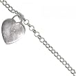 Sterling Silver Baby Heart Tag Bracelet Adjustable