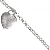 Sterling Silver Baby Heart Tag Bracelet Adjustable