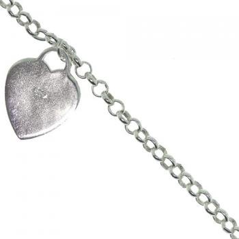 Sterling Silver Baby Heart Tag Bracelet Adjustable