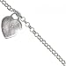 Heart Tag Dangle Bracelet in Solid Sterling Silver Adjustable