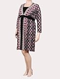 Motherhood Maternity: Plus Size 3/4 Sleeve Faux Wrap Maternity Dress