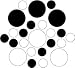 Set of 30 - White / Black Circles Polka Dots Vinyl Wall Graphic Decals Stickers