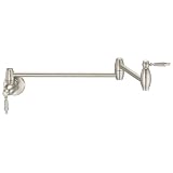 Fusion Hardware CCOLPOTBRNAS Colonial Crest Pot Filler Kitchen Faucet - Brushed Nickel