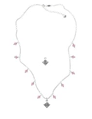 2-D "Bad Hair Day" with Girl on a Light Rose Crystal Waterfall Necklace