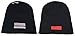 AES USA Red Line Fire Fighter Fire Department Patch Black Embroidered Beanie Hat