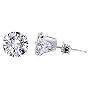 Sterling Silver 8 MM Round Clear Cubic Zirconia Stud Post Friction Back Earrings