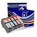 Canon CLI-521 Set + PGI-520BK de 5 cartouches d'encre compatibles pour Canon Pixma IP3600 IP4600 IP4700 MP540 MP540X MP550 MP560 MP620 MP620B MP630 MP640 MP980 MP990 MX860 MX870 PGI-520BK CLI-521BK CLI-521C CLI-521M CLI-521Y