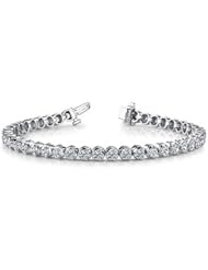5.16 ct. tw Round Cut Diamond Three Prong 3.2mm Tennis Bracelet (0.12 ct./ea) - F-G VS2 - Platinum