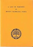 A list of parishes in Boyd's marriage index