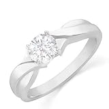 0.25 Carat VS2 - GIA Certified Diamond Solitaire Engagement Ring on 14k White Gold