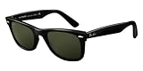 Véritables Lunettes de soleil Wayfarer de Ray-Ban In Black avec leneses noirs