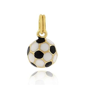Buy 24K GOLD vermeil enamel SOCCER CHARM PENDANT by SilverSpeck.com