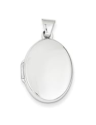 14k White Gold Polished Oval Locket. Metal Wt- 1.49g