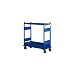 Equipto 4574 V-Grip 2-Shelf Wire Shelving Cart with Standard Duty Casters, 18 Gauge Steel, 500 lbs Capacity, 48" W x 42" H x 18" D, Textured Regal Blue