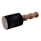 Thick Black Leather-Wrapped Singing Bowl Striker, Singing Bowl Mallet, Gong Mallet, Puja