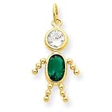 14k May Boy Gemstone Charm - JewelryWeb