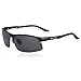 SUNGAIT Driving Sunglasses for Men HD Polarized Lens Fit Fishing Cycling (Black Frame Gray Lens)