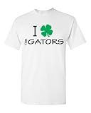 I Love / Heart (Green Clover / Shamrock) The Gators White St. Patrick's Day T-Shirt by BBG (XL)