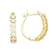 14k Yellow Gold & Diamond Oval Drop Hoop Earrings (0.70ctw)