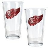 Detroit Red Wings 2pc Pint Ale Glass Set - Primary Logo NHL Hockey