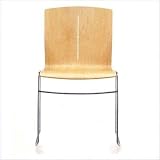 Zag Stacking Chair (Arc with Line and Seat Pad) Arm Style: Wood Arms, Color/Fabric: Milestone/Moss, Frame Finish: Black