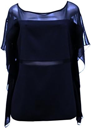 RAMY BROOK Womens "BOBBIE" Top Sheer Chiffon detail Black Sz S 200073FI