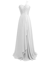 Chiffon One Shoulder Beaded  Dress