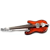 Dark Honey Amber Sterling Silver Electric Guitar Brooch