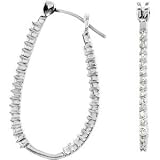 Genuine IceCarats Designer Jewelry Gift Platinum Diamond Hoop Earrings. Pair 1/2 Ct Tw Diamond Hoop Earrings In Platinum