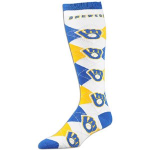 Brewers For Bare Feet MLB Argyle Knee Sock - Women's