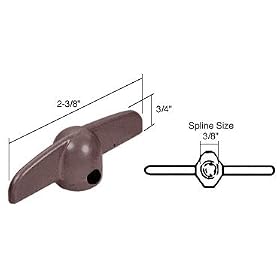 Star Brown T-Crank Window Operator Handle; 3/8" Spline Size for Anderson