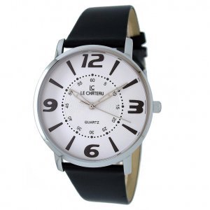 Le Chateau Men's Numerical Elegant Slim Watch with Leather Strap #318M-7